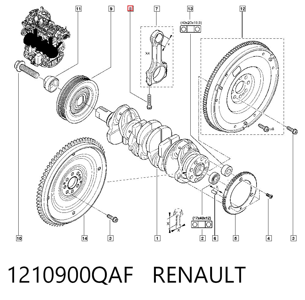 Do koszyka 93161488 General Motors Śruba korbowodu