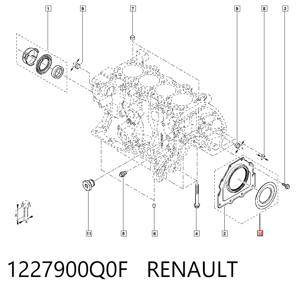 Uszczelniacz wału korbowego przedni Nissan Qashqai II SUV (J11) (2013 - 2021) cena, od 61,24 USD
