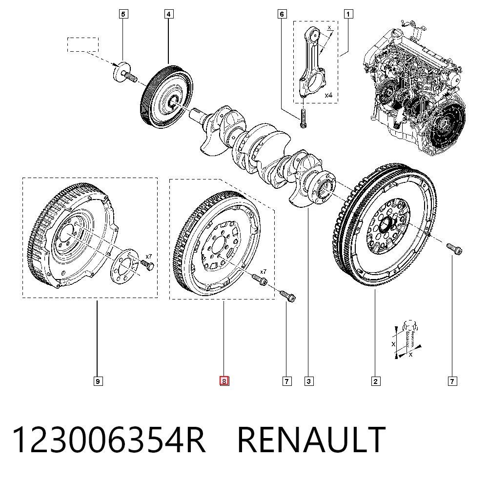 Koło zamachowe silnika Mercedes A607030120580