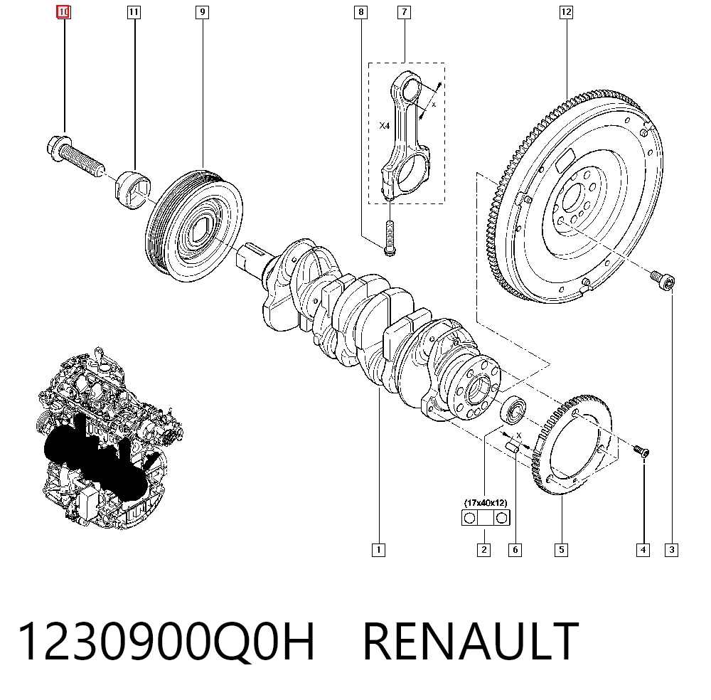 93161621 General Motors Śruba koła pasowego wału korbowego
