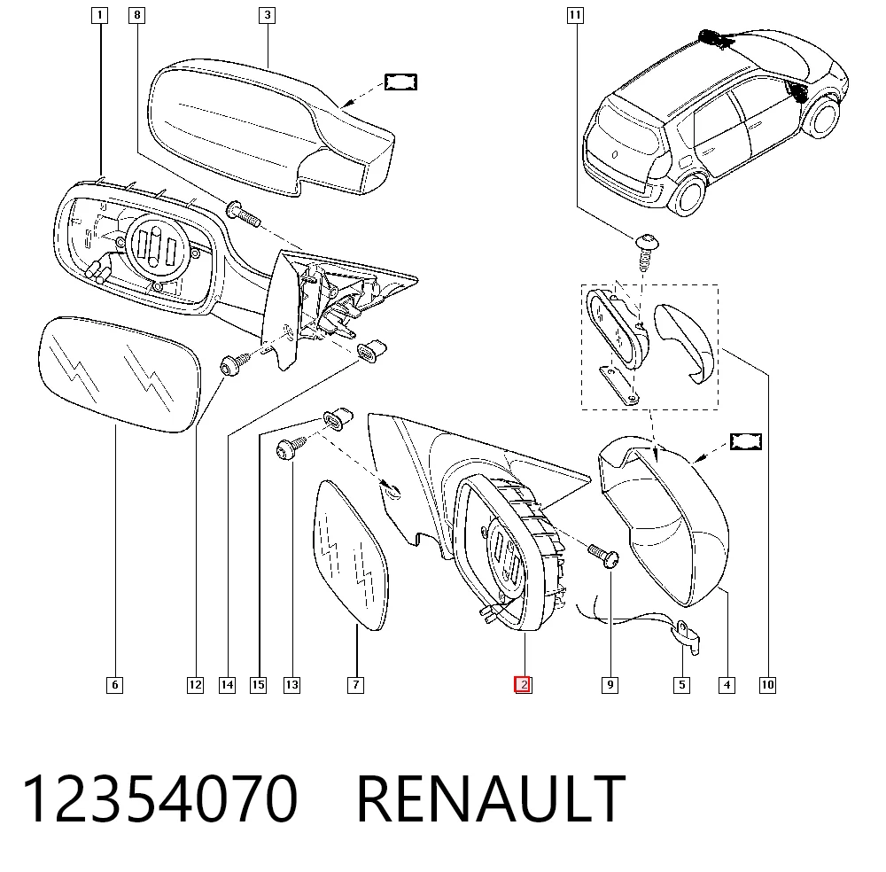  Lusterko wsteczne prawe Renault Scenic 2