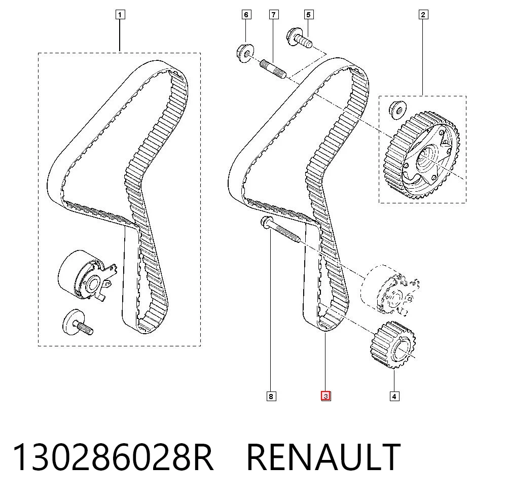 Pasek rozrządu 1302800Q2F Nissan/Infiniti