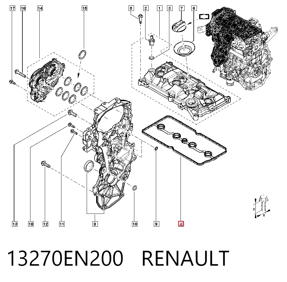 Uszczelka pokrywy zaworowej silnika Nissan Qashqai II SUV (J11) (2013 - 2021) cena, od 9,63 USD