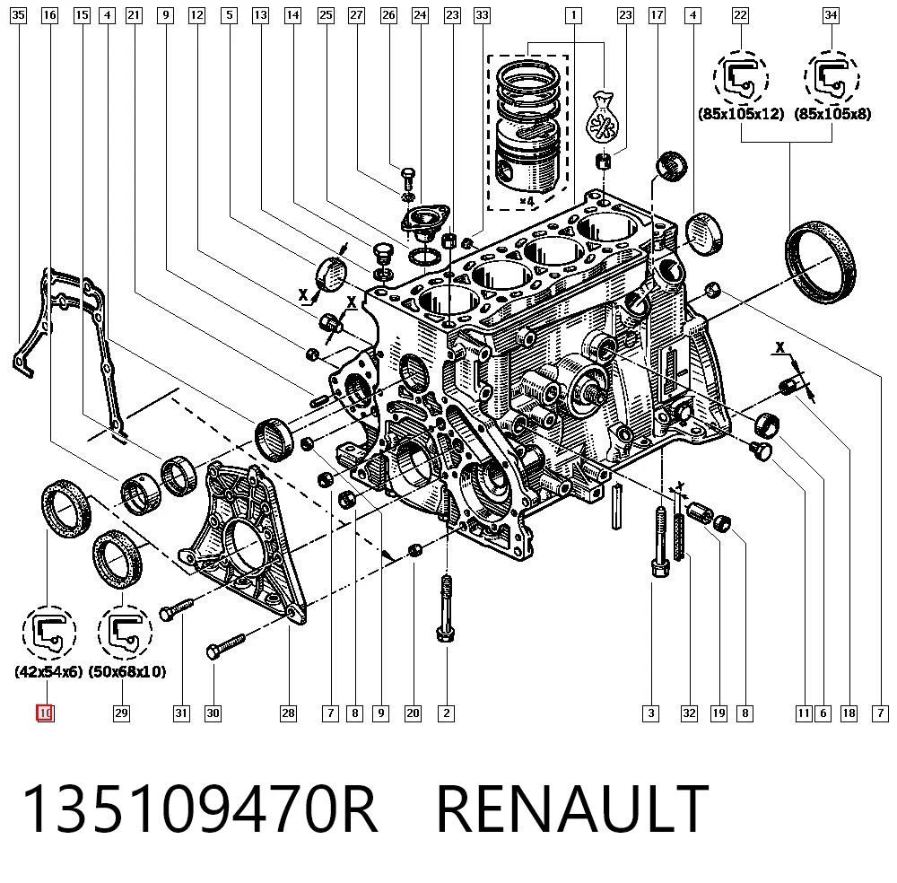 4402706 General Motors Uszczelniacz wału korbowego przedni