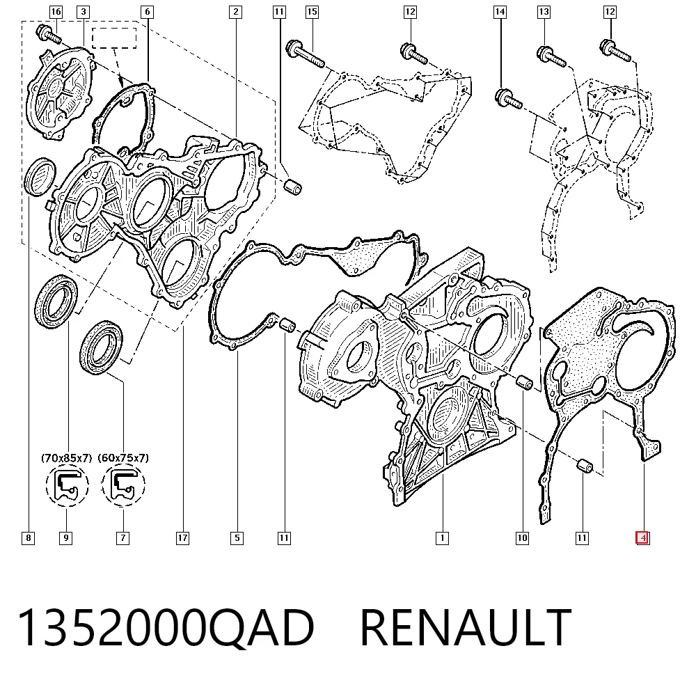 9112708 General Motors Uszczelka pokrywy przedniej silnika
