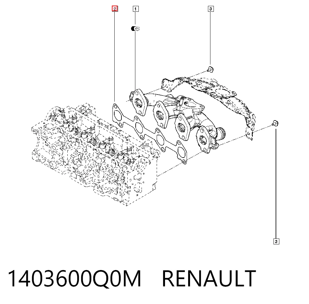 Do koszyka Uszczelka kolektora wydechowego Renault Megane IV K9A, K9M, K9N