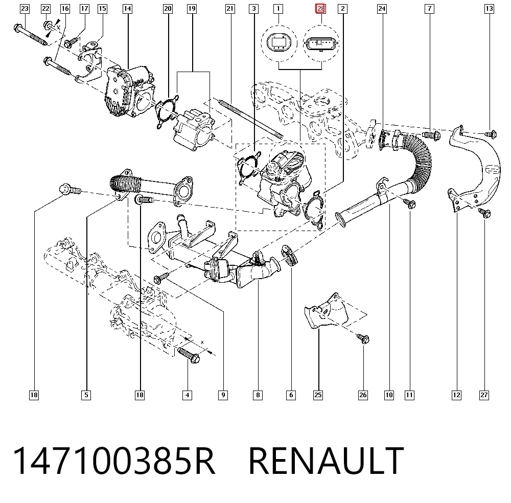 147100385R Renault (RVI) Zawór recyrkulacji spalin EGR