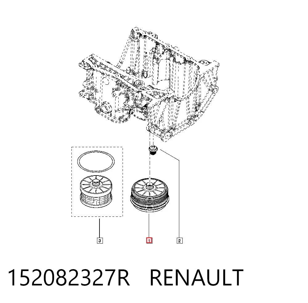 152082327R Renault (RVI) Pokrywa filtra oleju