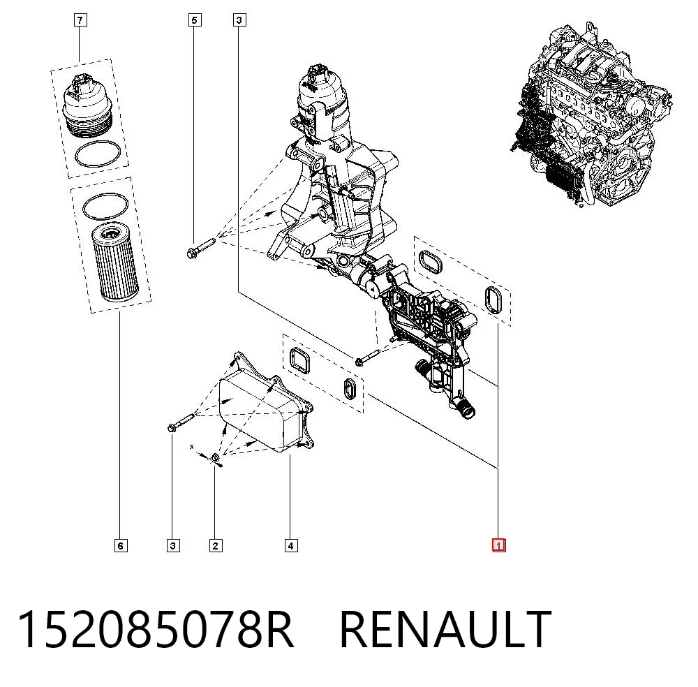 152085078R Renault (RVI) Obudowa filtra oleju