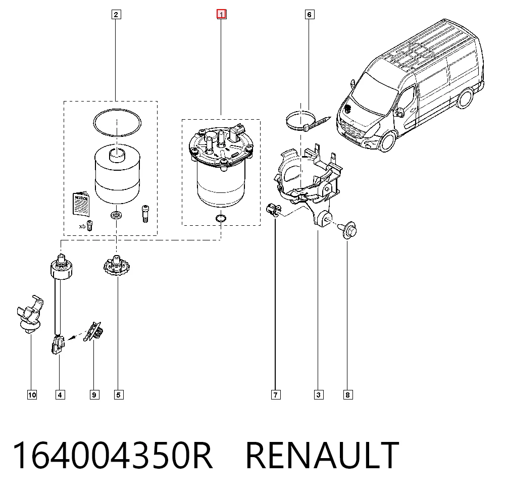 164004350R Renault (RVI) Filtr paliwa