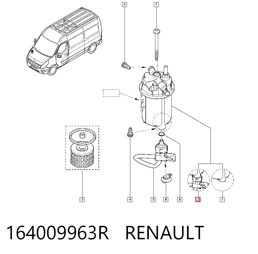 164009963R Renault (RVI) Filtr paliwa