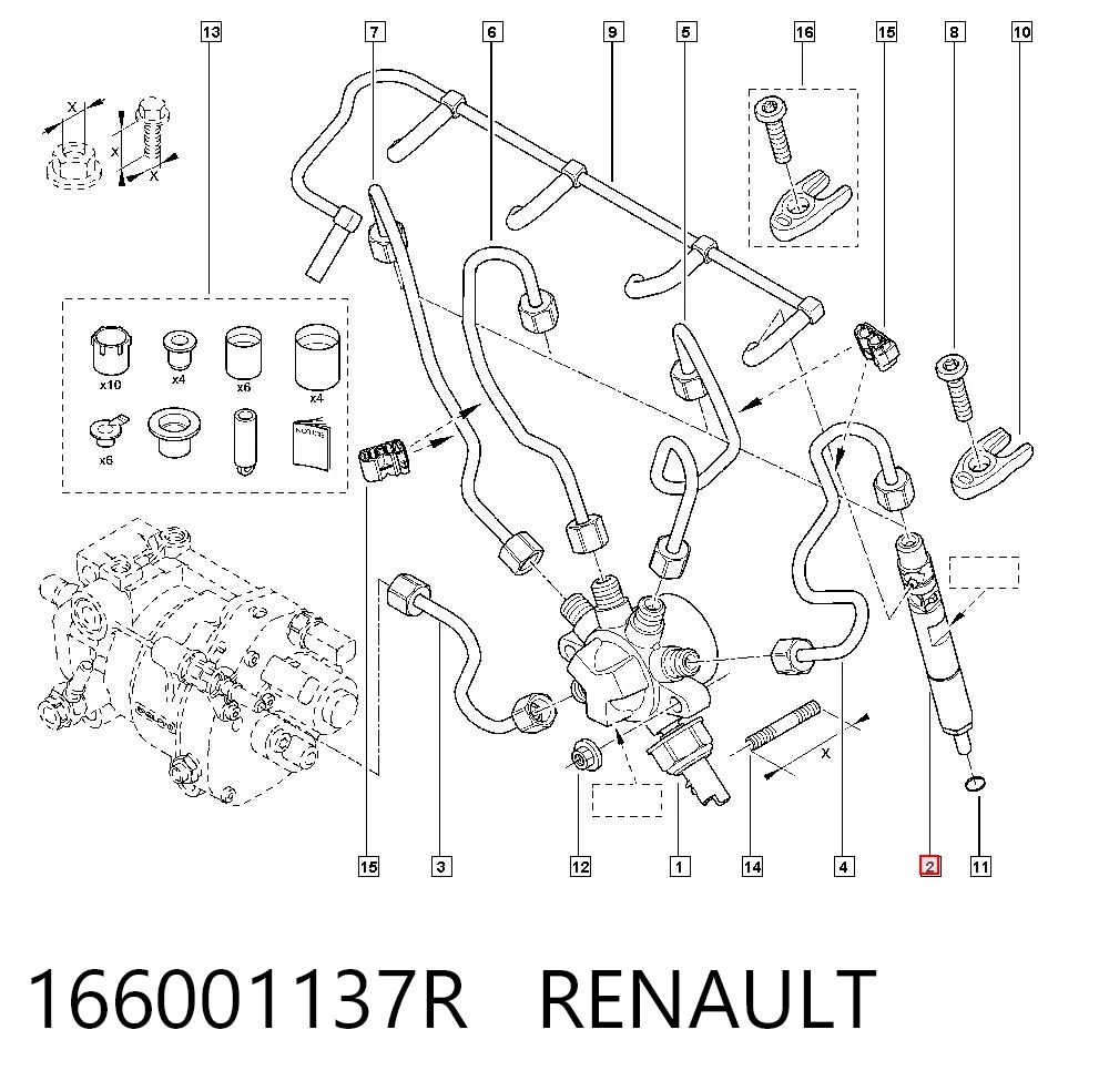 166001137R Renault (RVI) Wtryskiwacz paliwa