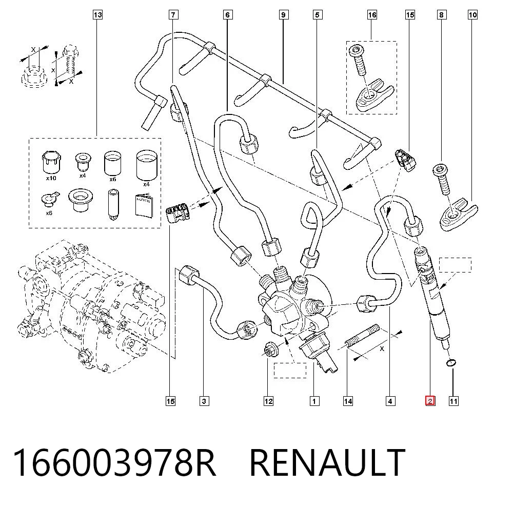 166003978R Renault (RVI) Wtryskiwacz paliwa