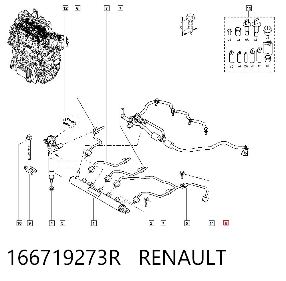 Rurka paliwa, zwrotna od wtryskiwaczy do Renault Trafic 