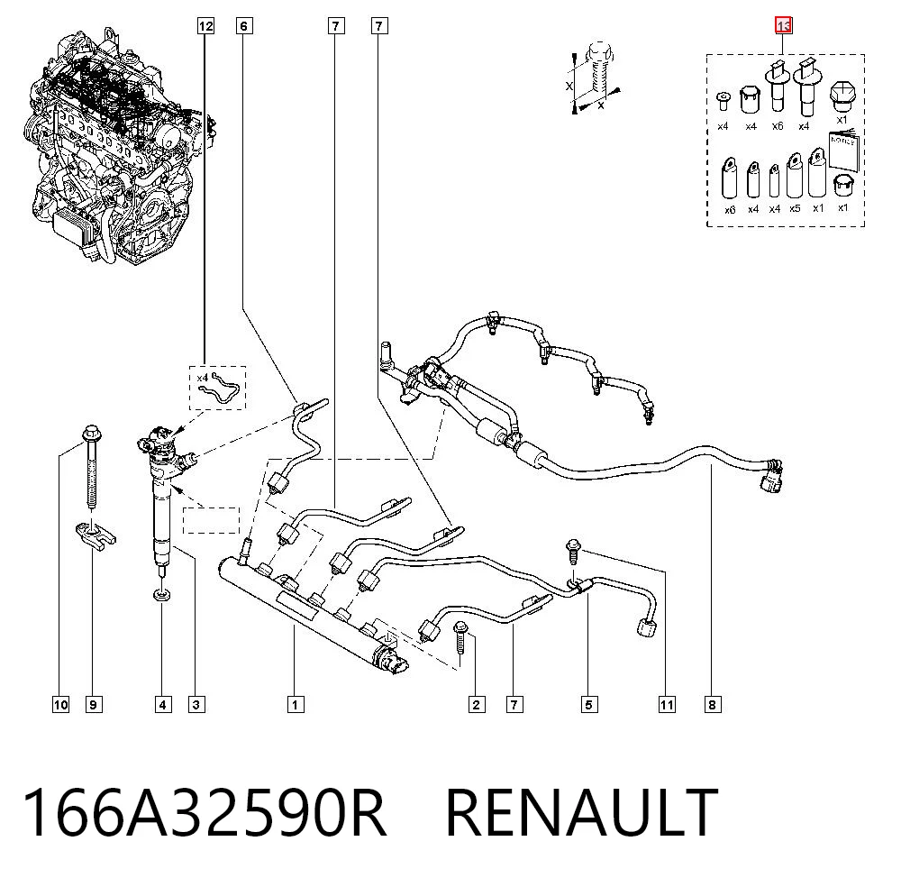 Zestaw naprawczy wtryskiwacza do Renault Laguna III BT0, BT1
