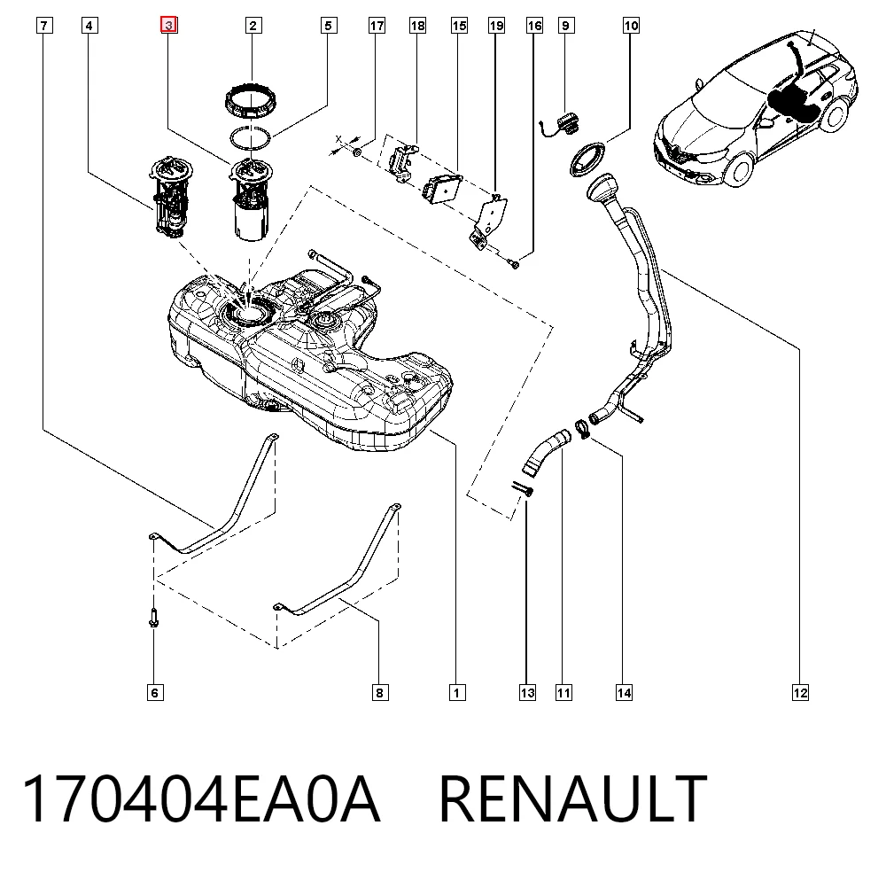 Moduł pompy paliwowej z czujnikiem poziomu paliwa do Nissan Qashqai II J11