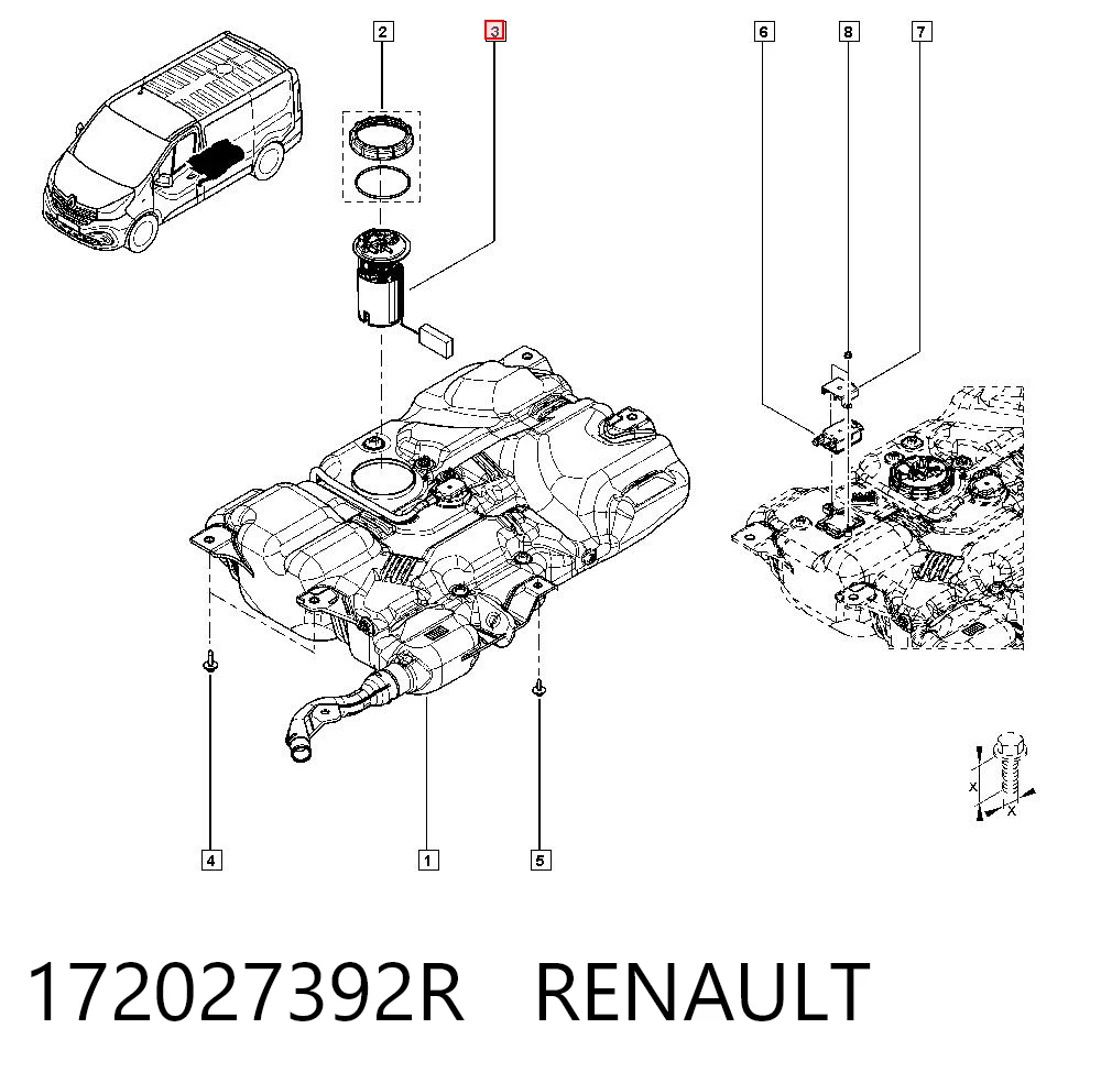 172027392R Renault (RVI) Moduł pompy paliwowej z czujnikiem poziomu paliwa