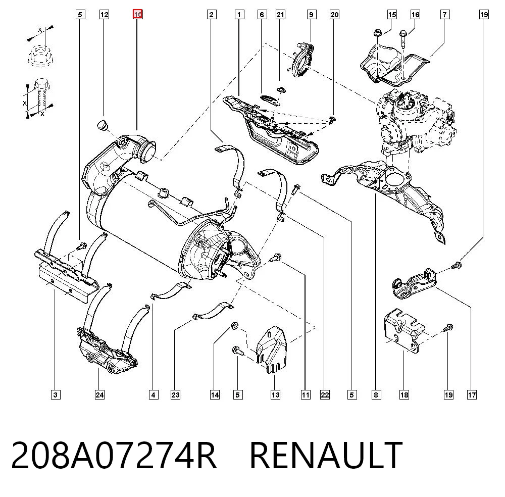 Filtr cząstek stałych układu wydechowego do Renault Megane IV K9A, K9M, K9N