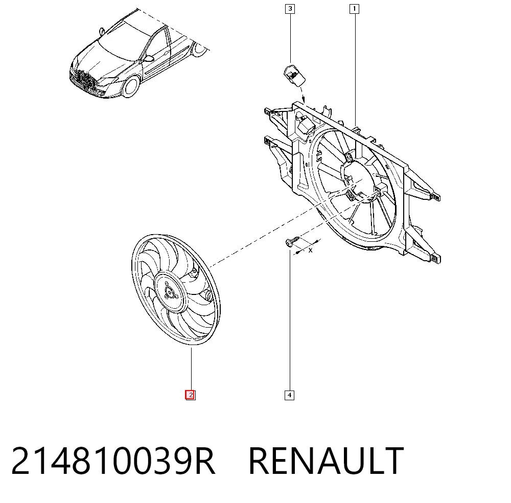 Wentylator elektryczny układu chłodzenia kompletny (silnik+wirnik) do Renault Laguna III BT0, BT1
