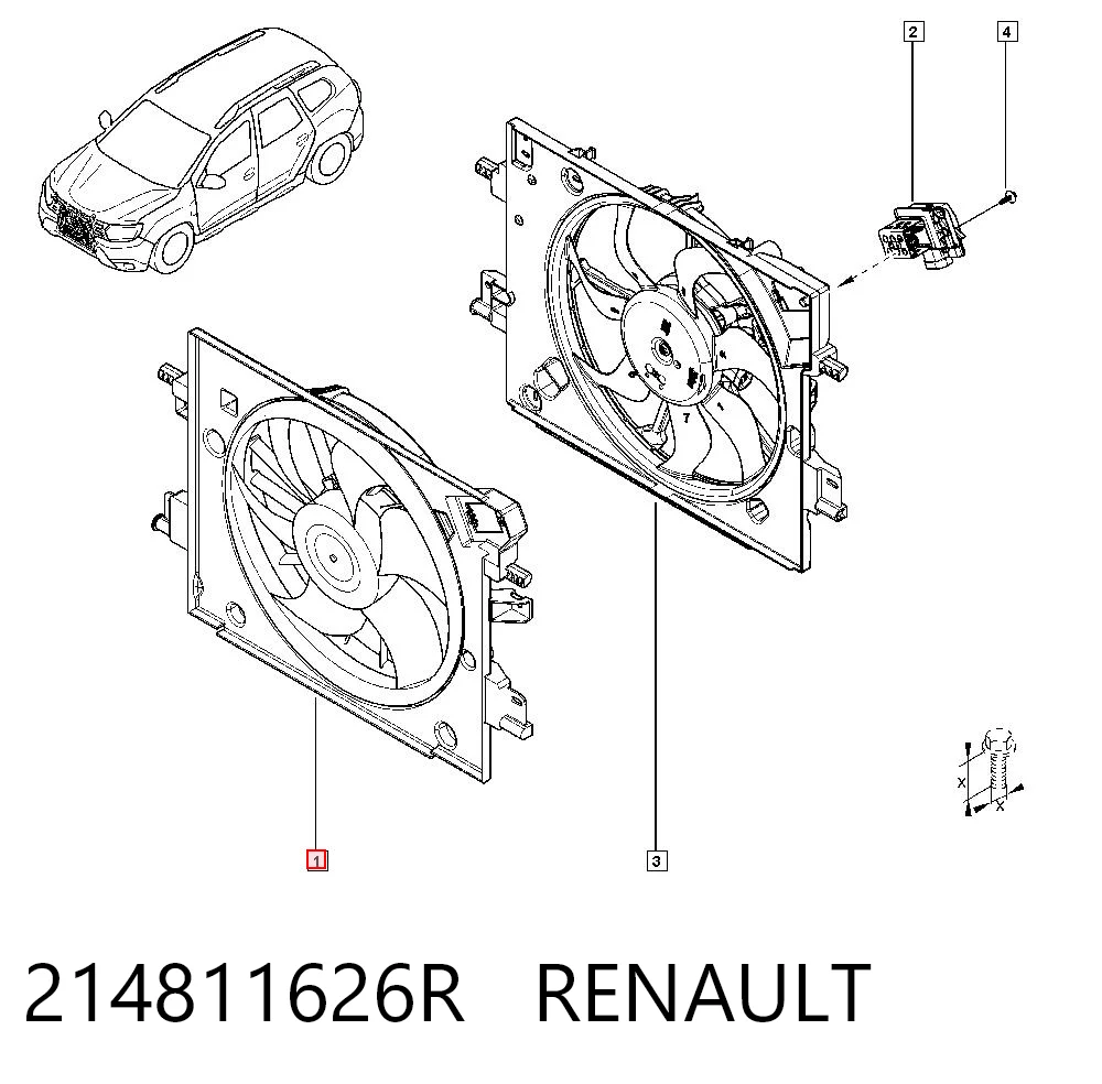 35959055 AND Wentylator elektryczny układu chłodzenia kompletny (silnik+wirnik)