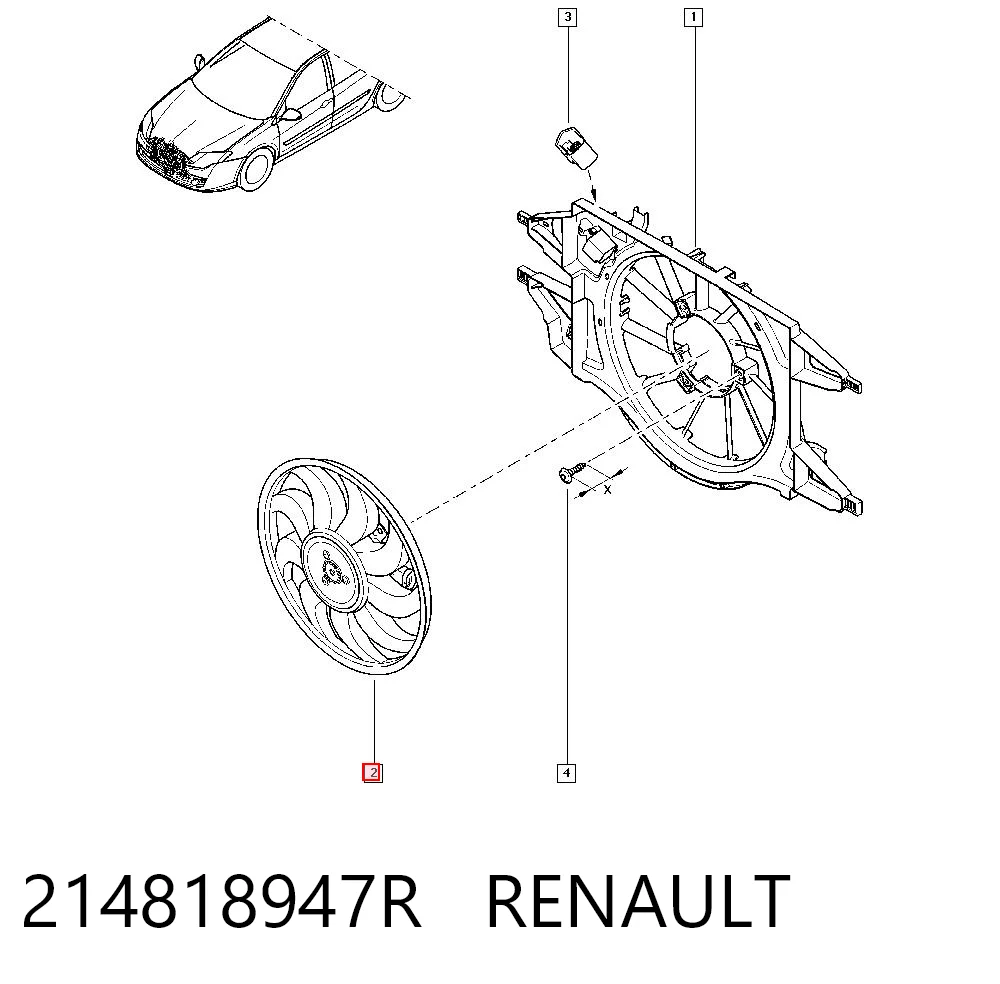 Wentylator elektryczny układu chłodzenia kompletny (silnik+wirnik) Renault Laguna III hatchback (BT0, BT1) (2007 - 2015) cena, od 93,68 USD