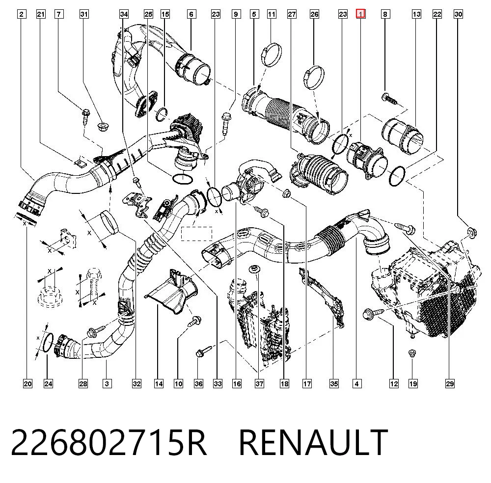 Czujnik przepływu powietrza, przepływomierz powietrza M.A.F. do Renault CAPTUR II HF