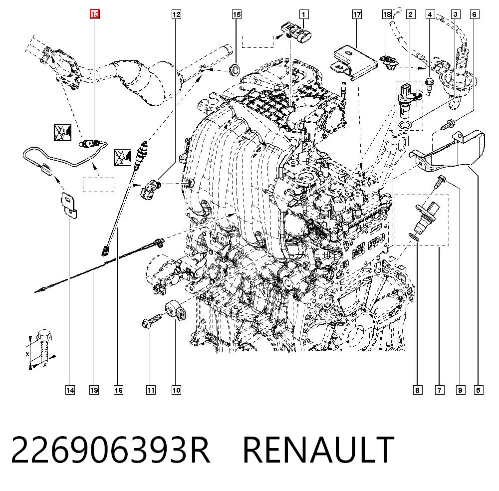 226906393R Renault (RVI) Sonda lambda, czujnik tlenu