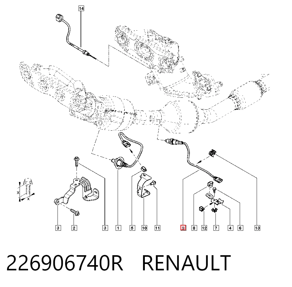 Sonda lambda czujnik tlenu po katalizatorze 2269000Q1P Nissan/Infiniti