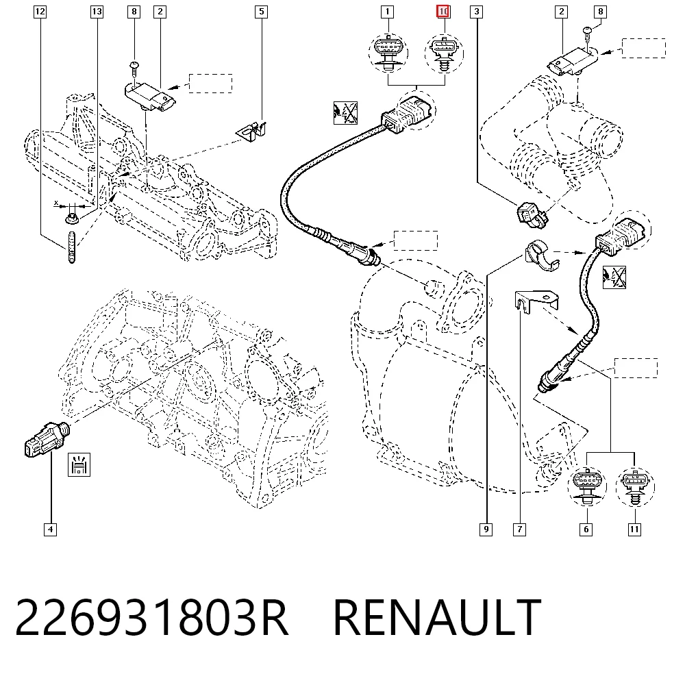 Sonda lambda czujnik tlenu przed katalizatorem 226934803R Nissan/Infiniti