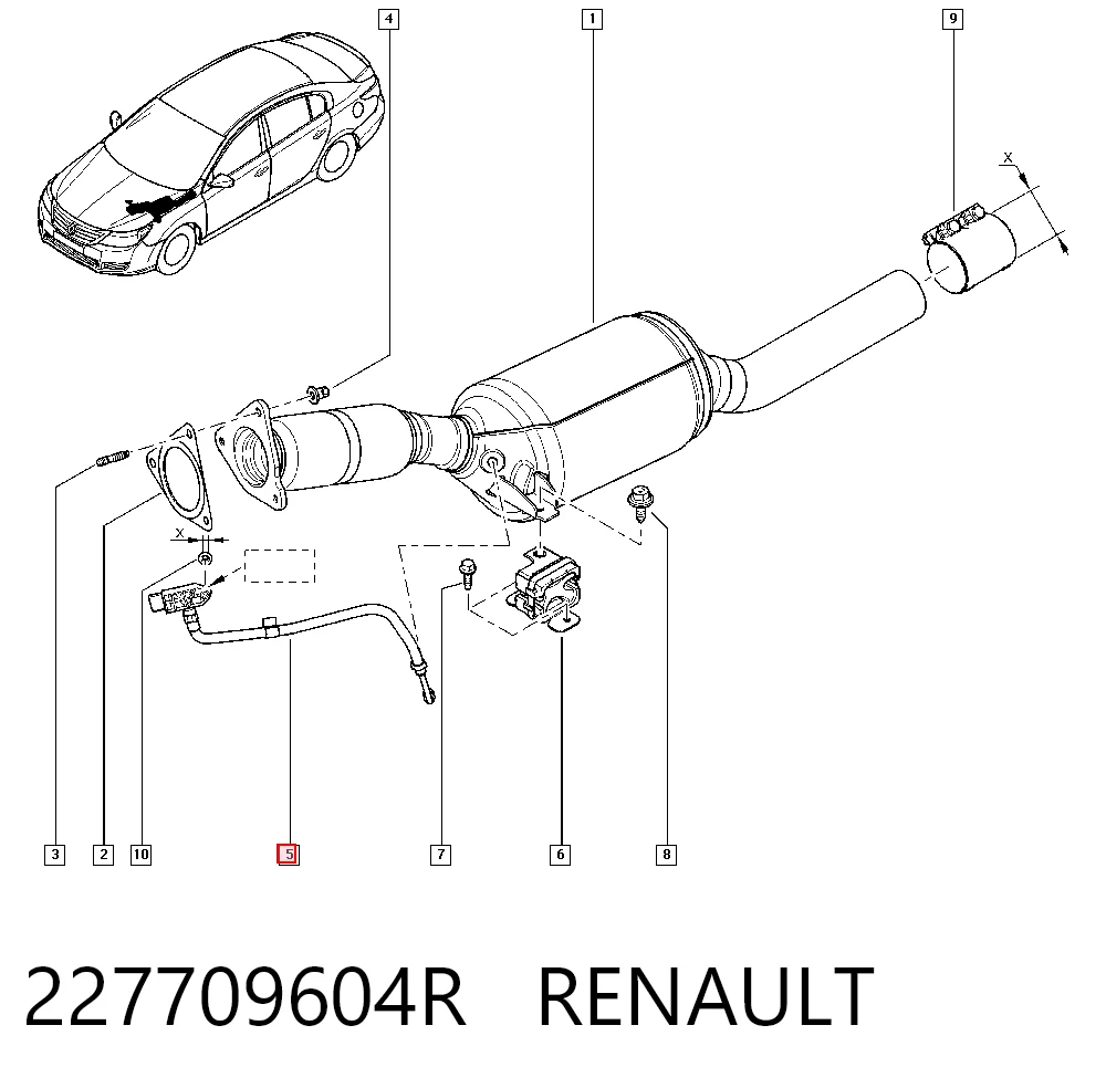227709604R Renault (RVI) Czujnik ciśnienia spalin