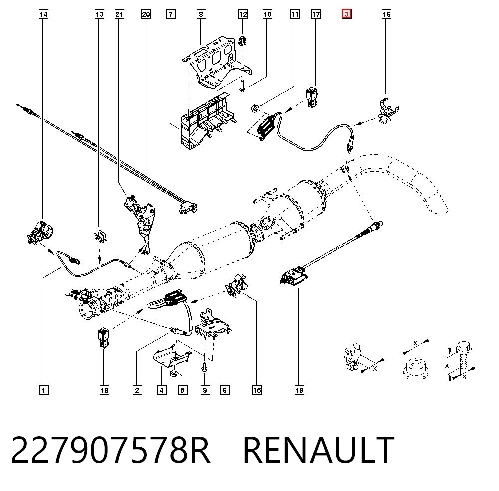 227907578R Renault (RVI) Czujnik tlenków azotu NOX
