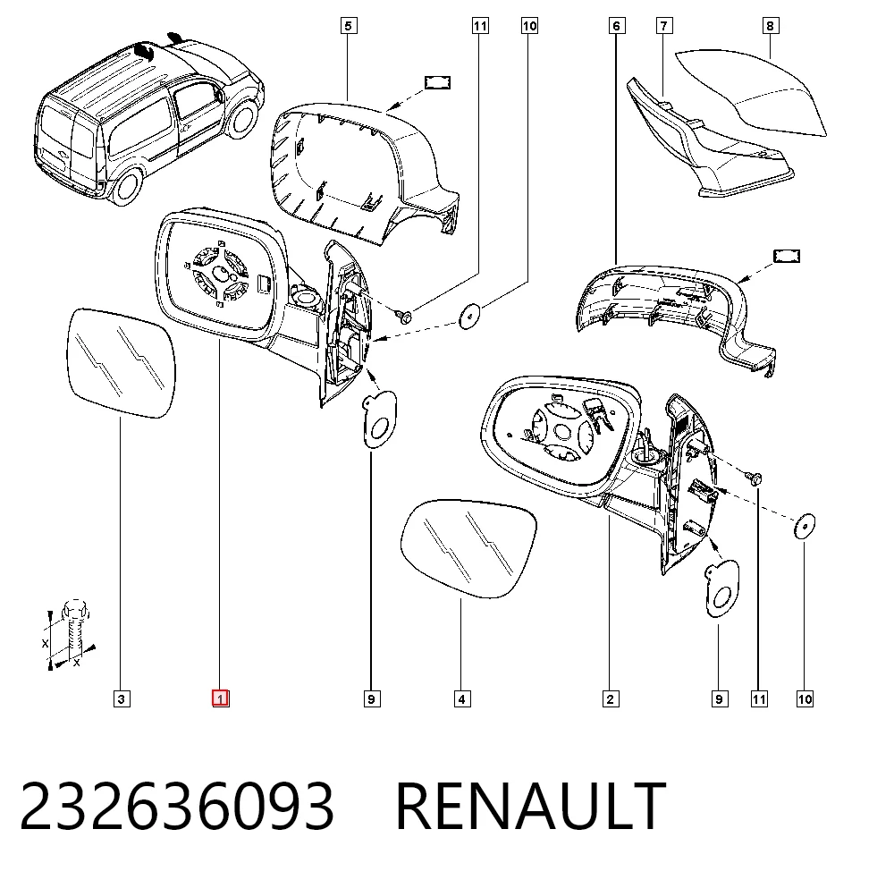  Lusterko wsteczne lewe Renault Kangoo 2