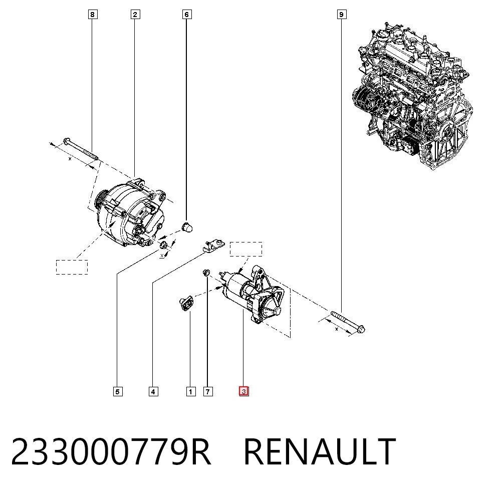 233000779R Renault (RVI) Rozrusznik