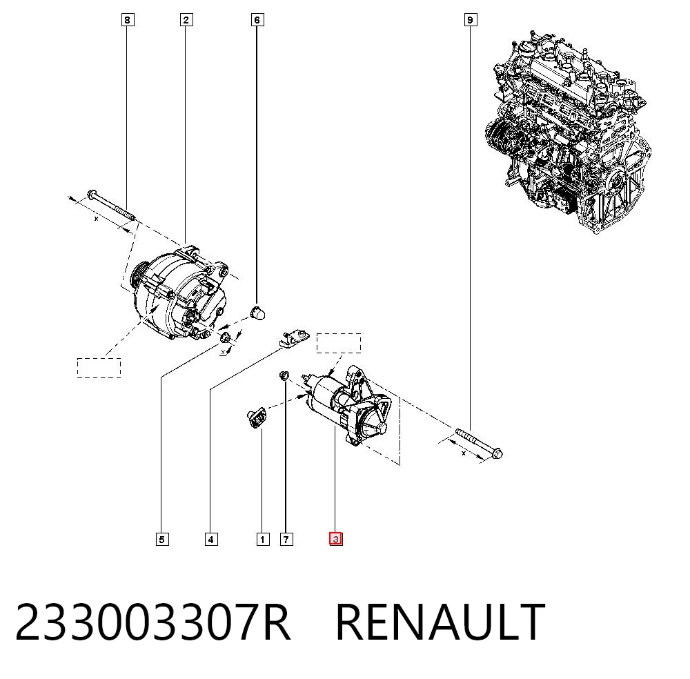 233003307R Renault (RVI) Rozrusznik
