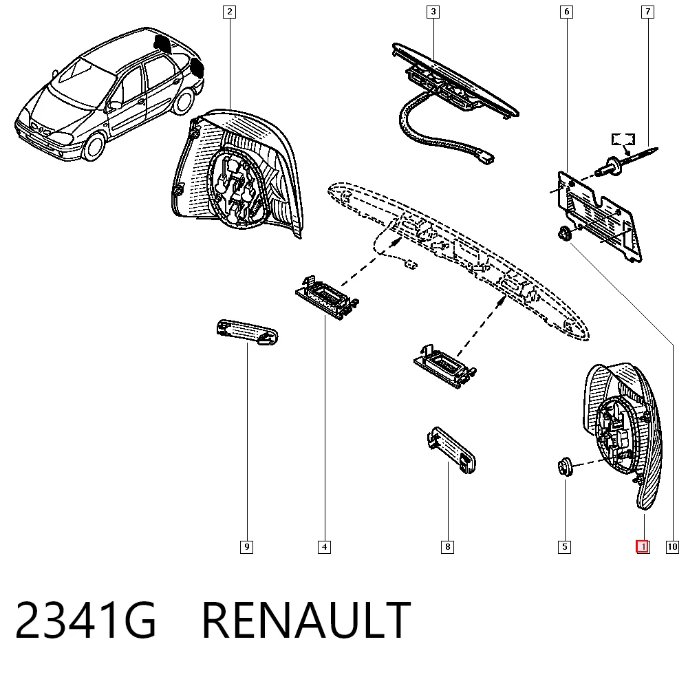Lampa zespolona tylna lewa Renault Megane SCENIC minivan (JA0, JA1) (1996 - 2001) cena, od 47,75 USD