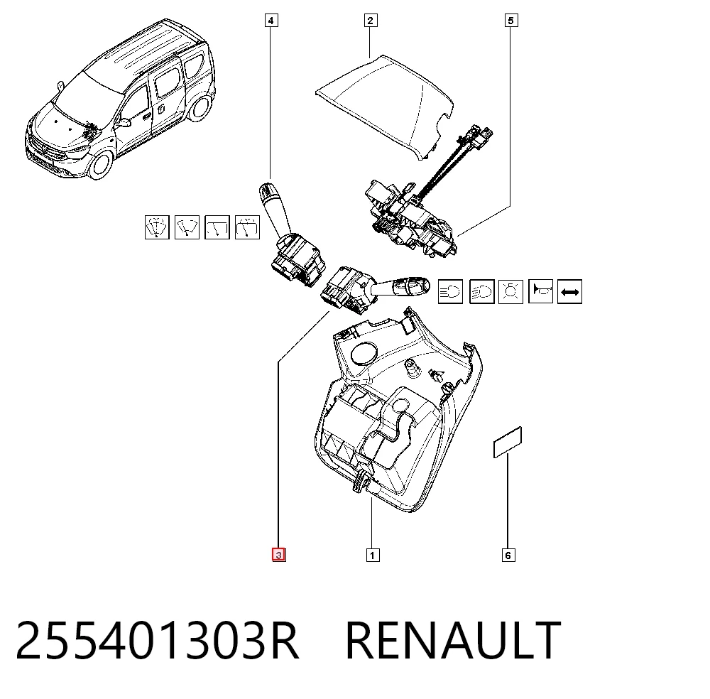 255401303R Renault (RVI) Przełącznik zespolony lewy