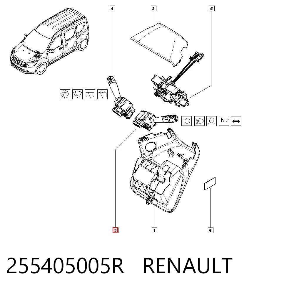 255405005R Renault (RVI) Przełącznik zespolony lewy