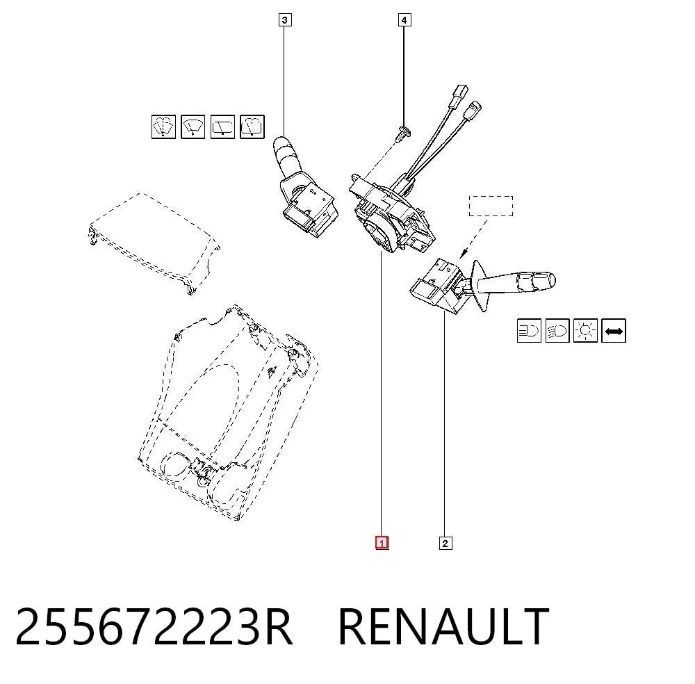 Pierścień kontaktowy AIRBAG, taśma kierownicy  do Renault Clio BB, CB
