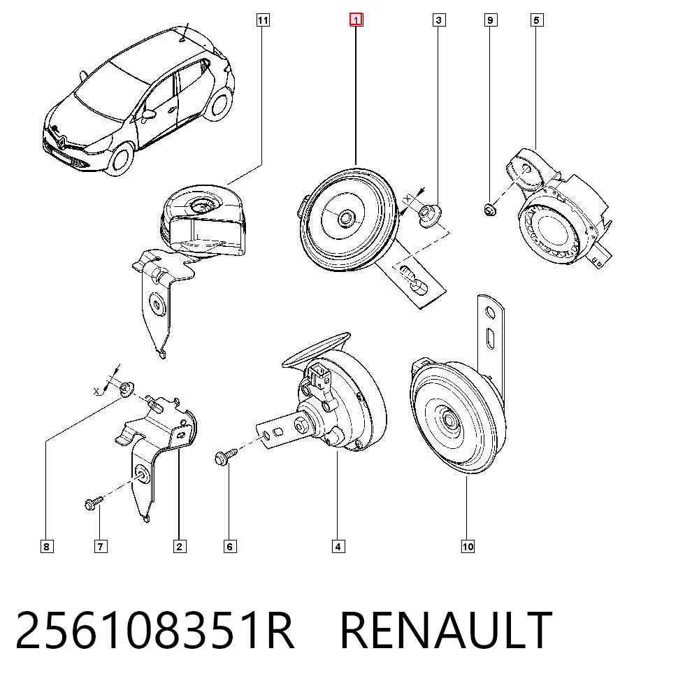 Sygnał dźwiękowy (klakson) do Renault Master III FV