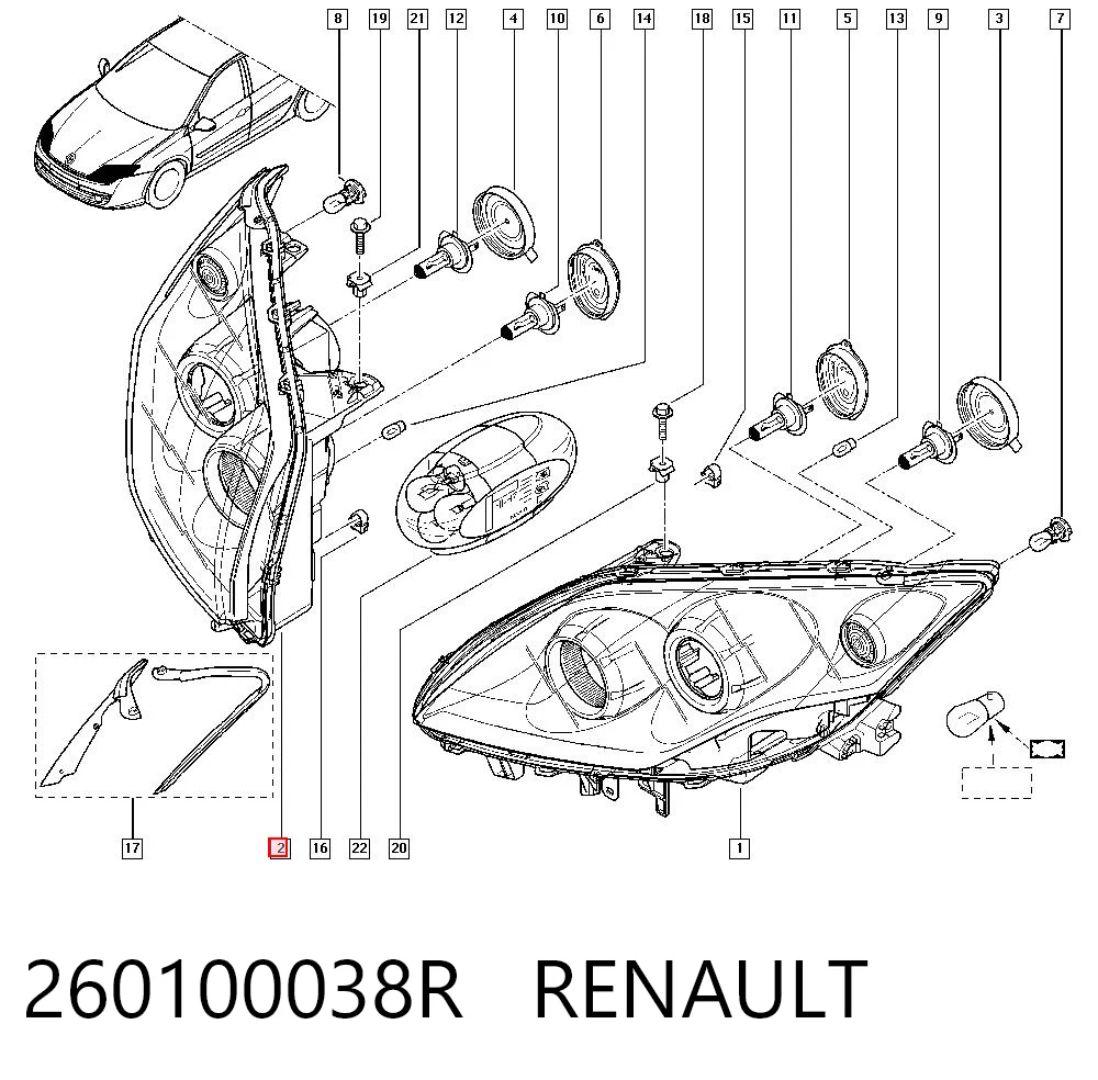  Reflektor prawy Renault Laguna 3