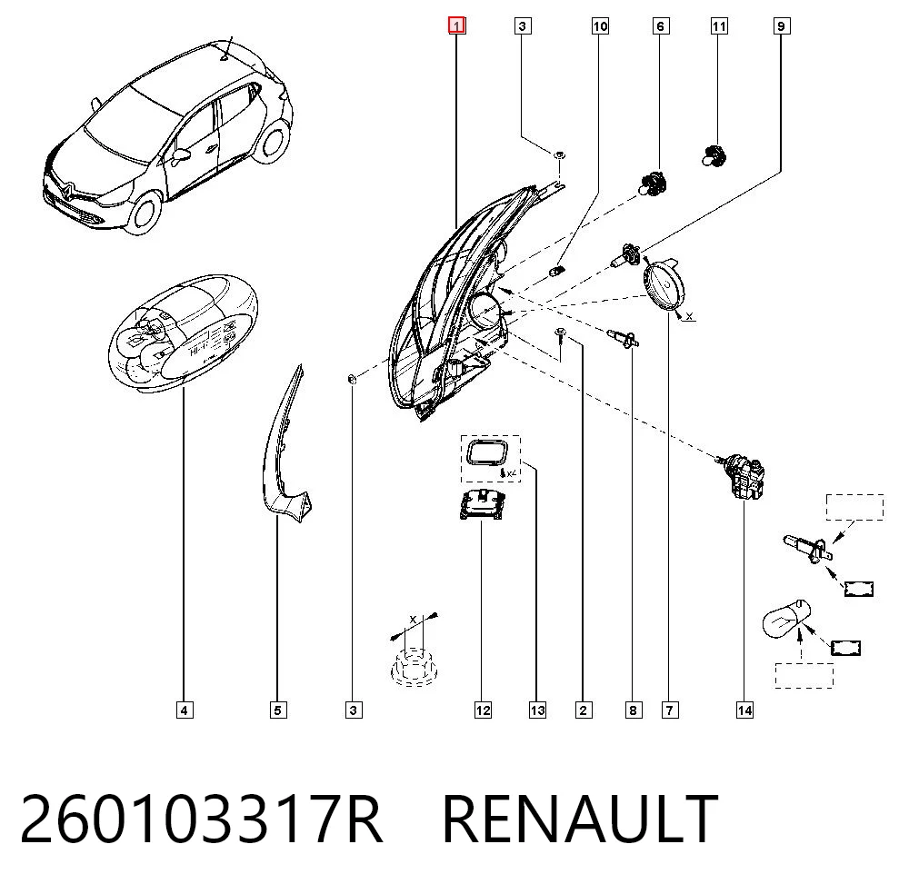 Reflektor prawy Magneti Marelli LPR001