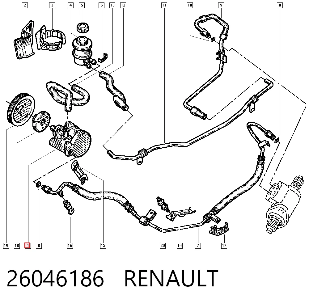 Pompa wspomagania hydraulicznego kierownicy do Renault 19 II B53, C53