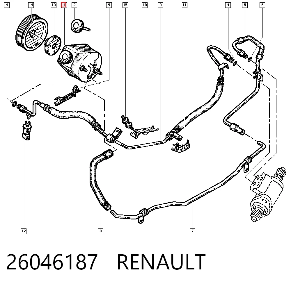 Do koszyka Pompa wspomagania hydraulicznego kierownicy Renault 19 I B53, C53