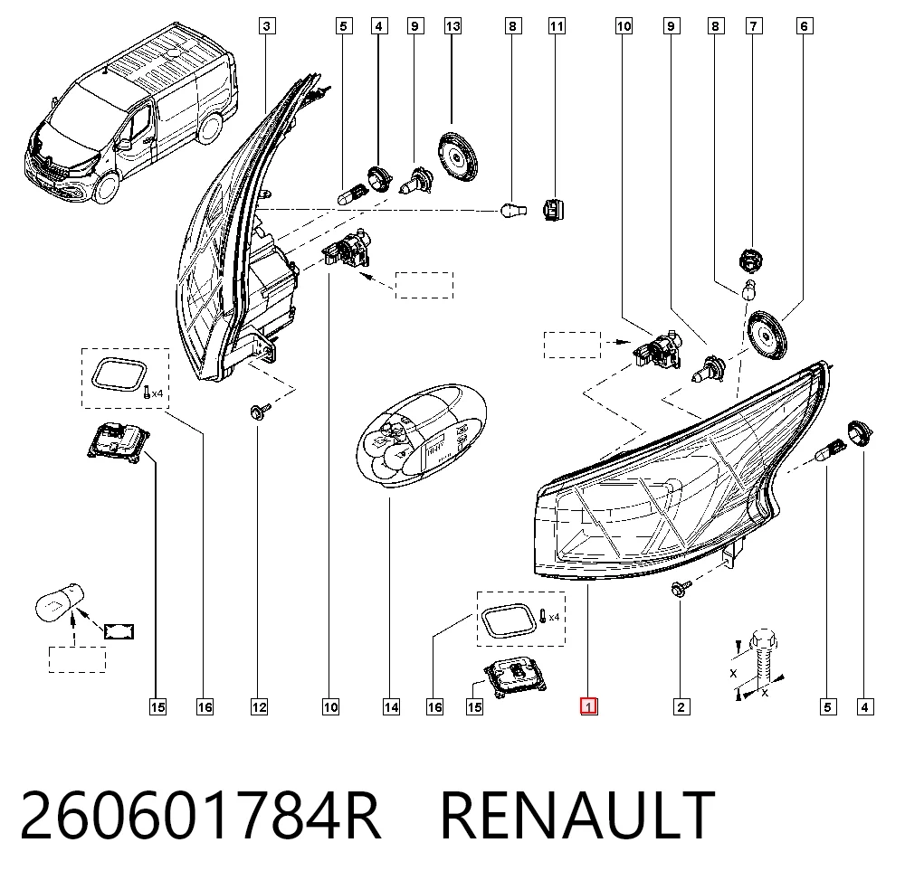Reflektor lewy do Renault Trafic III 