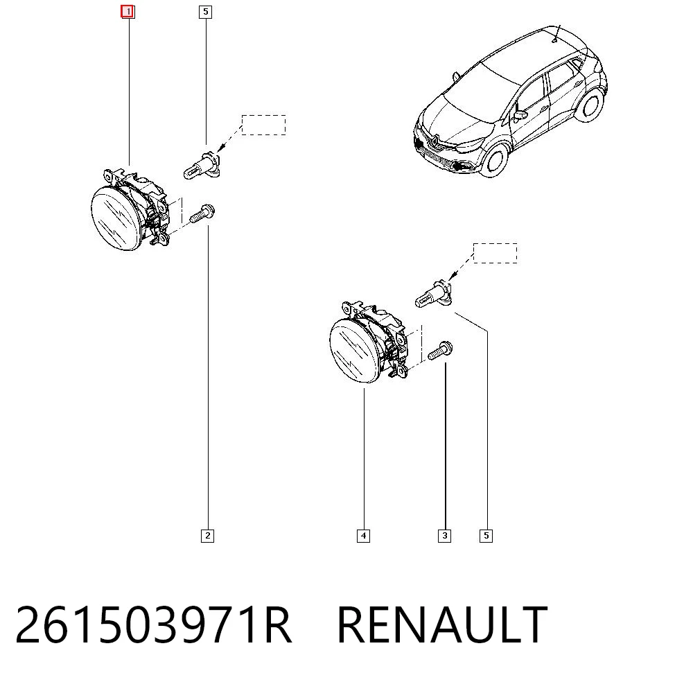 Lampa przeciwmgielna prawa Nissan/Infiniti 261503971R cena, od 59,59 USD