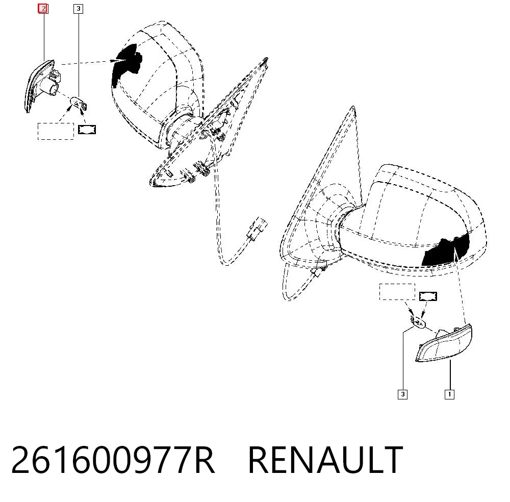 261600977R Renault (RVI) Kierunkowskaz lusterka prawy