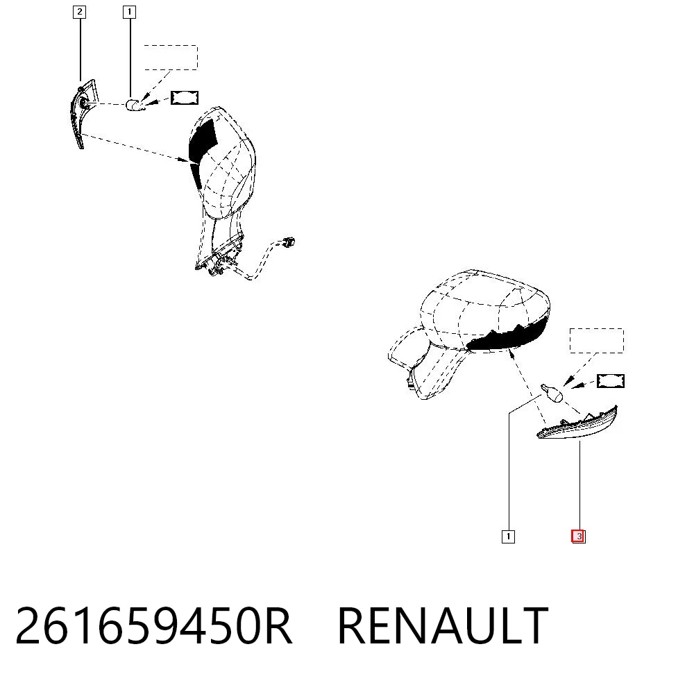 261659450R Renault (RVI) Kierunkowskaz lusterka lewy