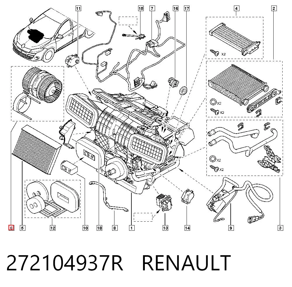 272104937R Renault (RVI) Silniczek wentylatora nagrzewnicy (ogrzewacza wnętrza)