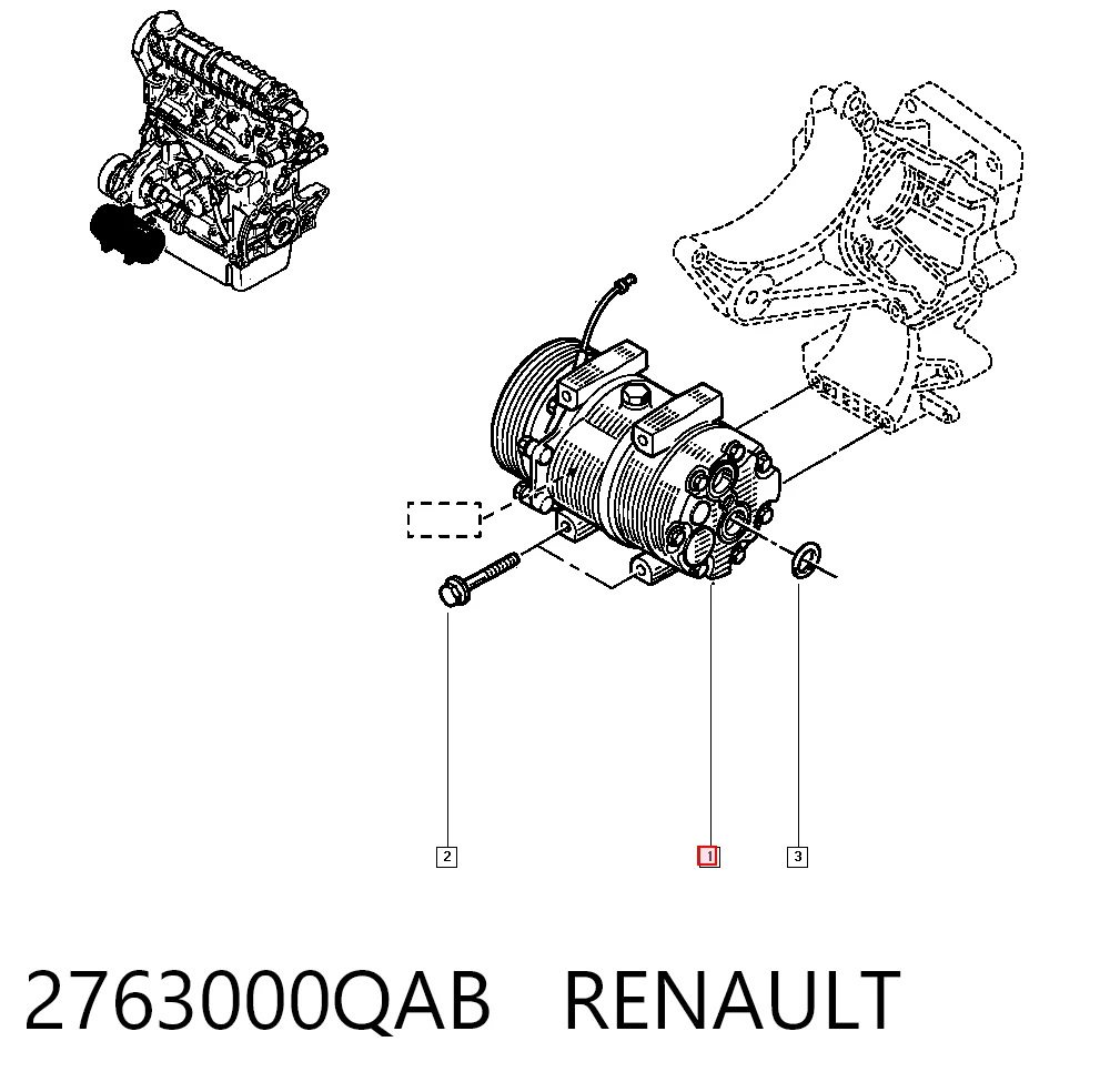 2763000QAB Renault (RVI) Sprężarka klimatyzacji