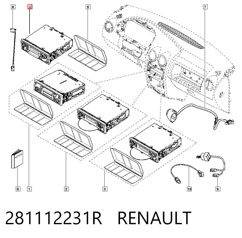 Radioodtwarzacz (radio AM/FM) do Renault Trafic II FL